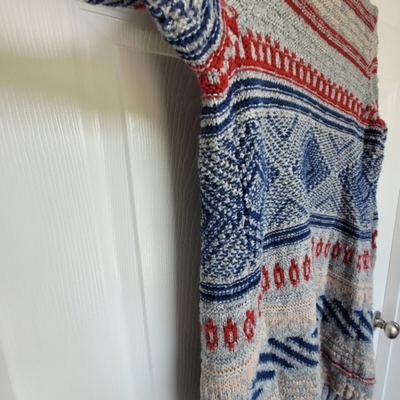 American Eagle Outfitters Aztec Fringed‎ Women's Cardigan Sweater Small - Picture 7 of 15